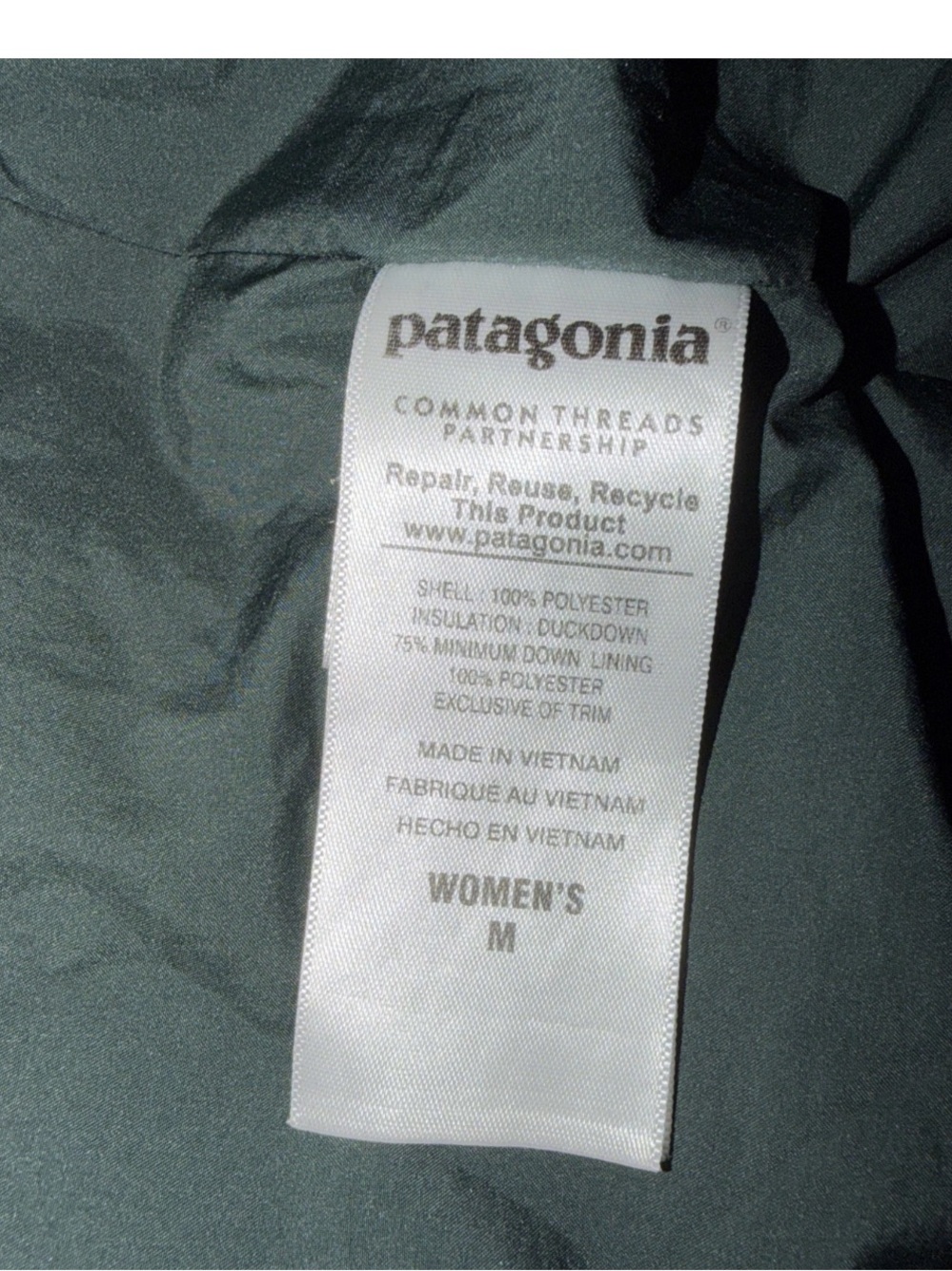 PATAGONIA Industrial Green W's Down With It Parka Coat, Size MEDIUM - Picture 7 of 8